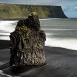 Black sands in Iceland seen from above